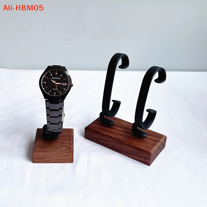 (HB05)Wooden C-Shaped Watch Holder Jewelry Organizer Display Stand For Bracelet Ring Earring Watch Display Solidwood Watch Stand