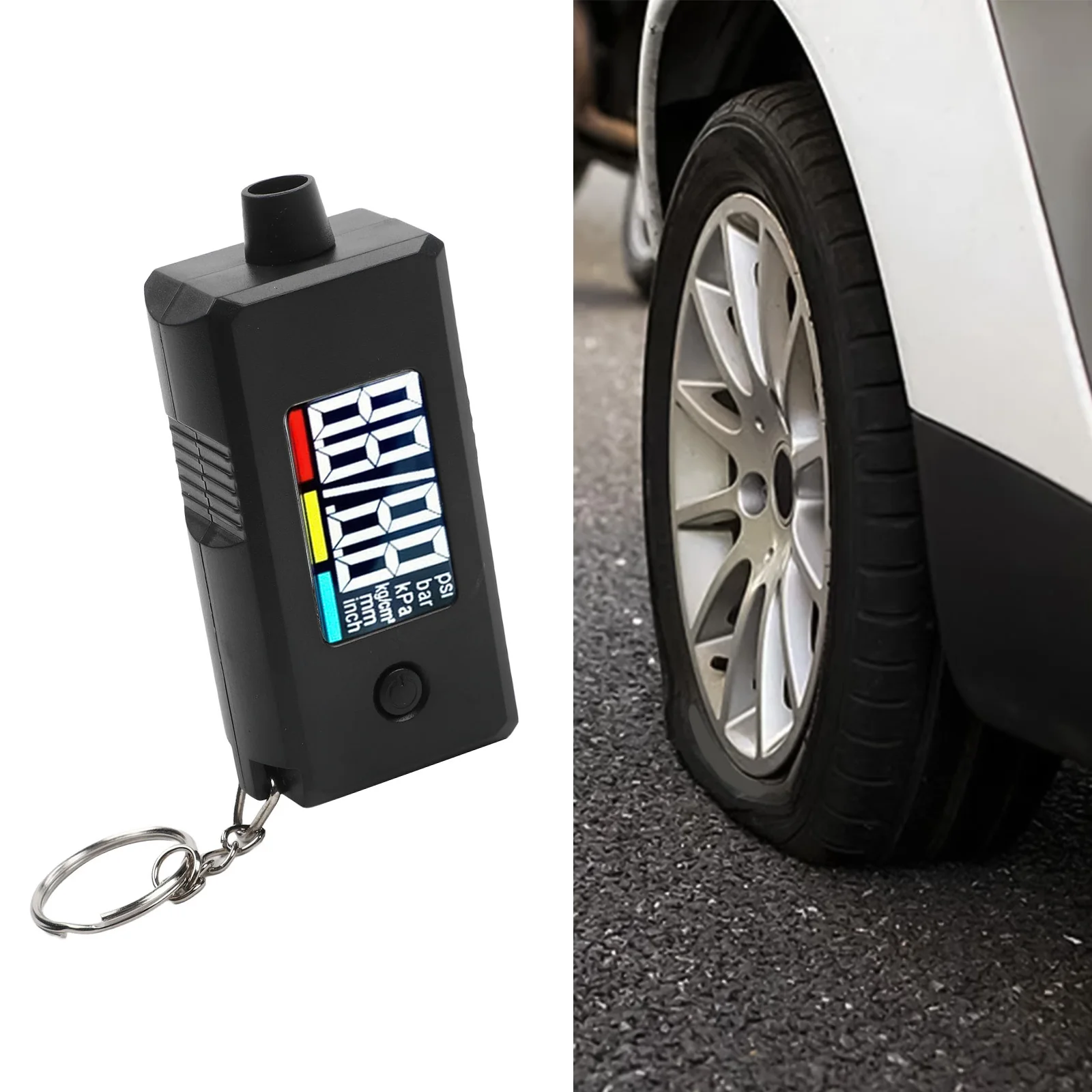Compact Digital Tire Pressure and Tread Depth Gauge for Vehicle Maintenance Easy Operation with Auto Off Feature - Image 3