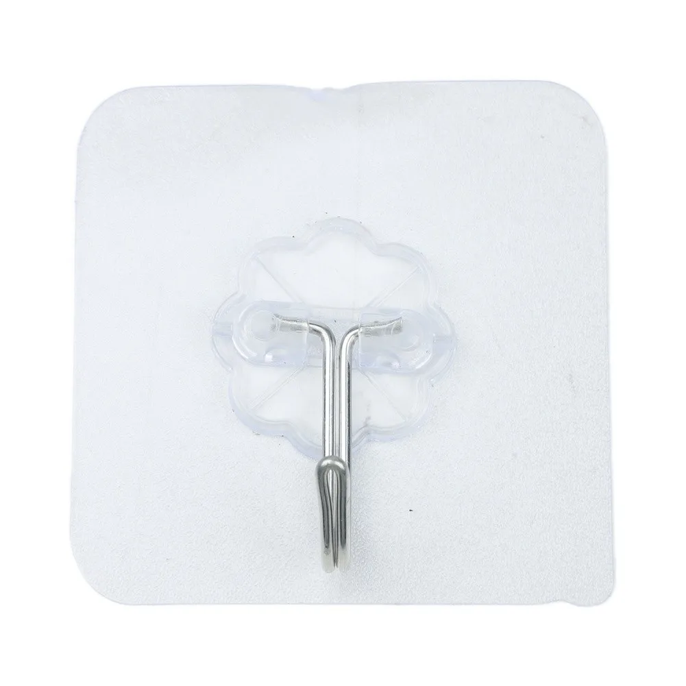 1Pcs 6x6cm Transparent Strong Wall Hanging Nail-Free Hook Kitchen Bathroom Free Hook Waterproof Suitable For Home