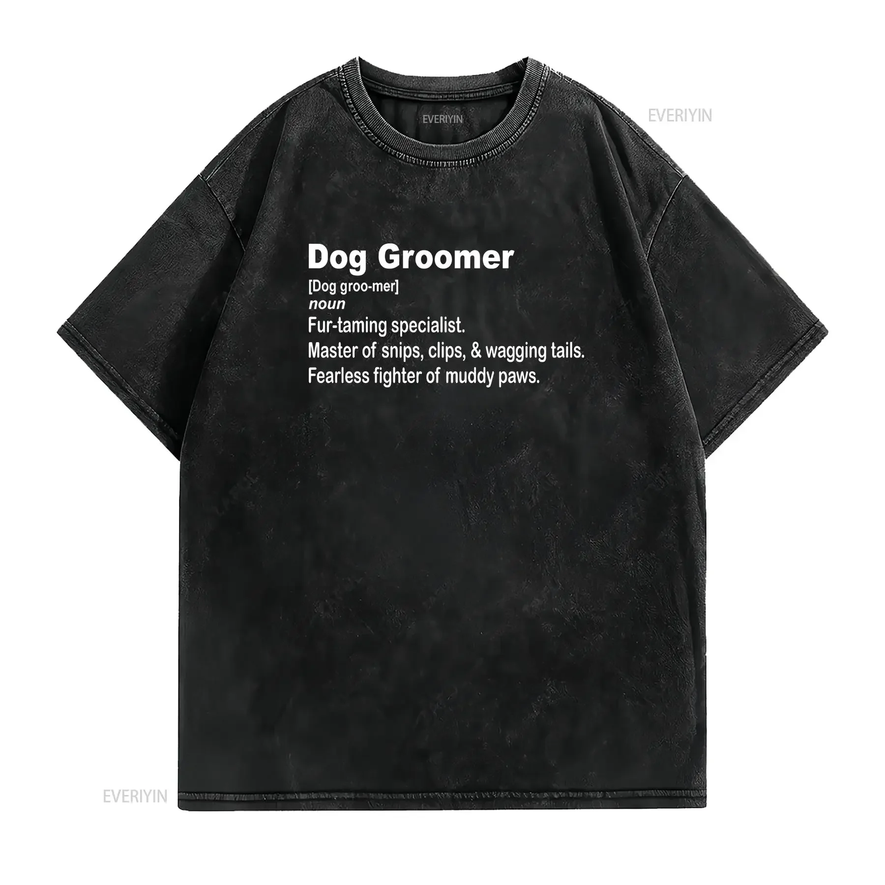 Dog Groomer Dictionary Definition T Shirt Grooming Salon Worker Clothing vintage Washed designer clothes homme Breathable