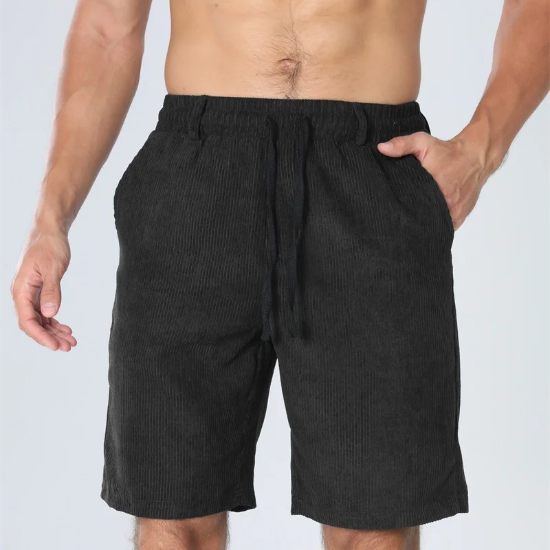 

2025 винтажные шорты для фитнеса, мужские летние модные вельветовые шорты, мужские повседневные однотонные шорты, спортивные дышащие спортивные штаны