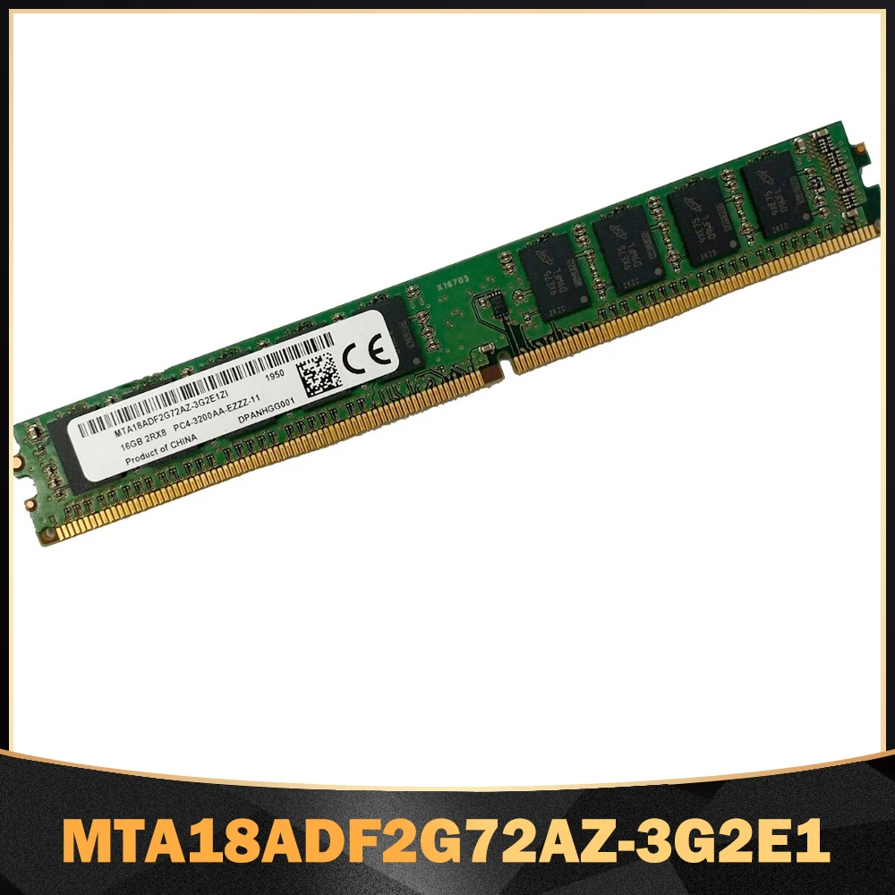 1PCS RAM 16GB 16G 3200 DDR4 2RX8 UDIMM ECC Narrow VLP For MT  Server MemoryMTA18ADF2G72AZ-3G2E1