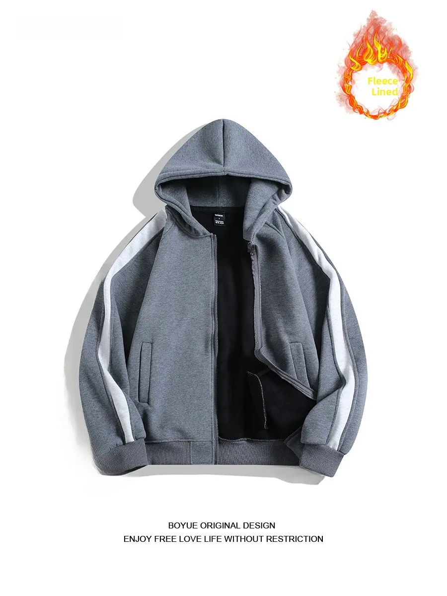 

Boyue Hoodie Sweatirt Fce Lined Spor ex Casual Wear with Color Blo Design for Men And Women