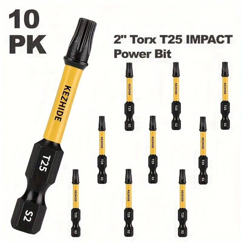 T25 impact drill bit: durable screwdriver head, suitable for wood, metal, plastic - very suitable for homes, offices, factories