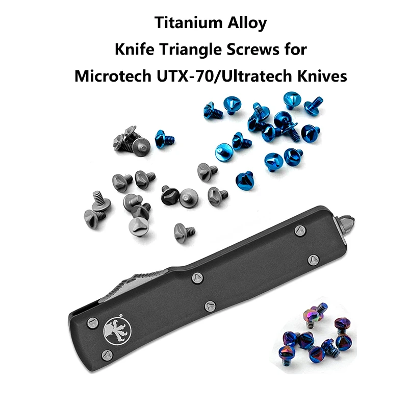 6/12pcs Titanium Alloy 3 Colors Knife Handle Triangle Screws for Microtech UTX-70 UTX70 Ultratech OTF DIY Make Part Accessories