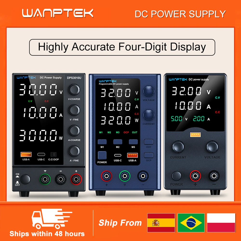 Wanptek30V10AadjustablepowersupplywithUSBfastchargingdisplayOCPshortcircuitprotection,WPS3010HDPS3010UEPS3210-AliExpress