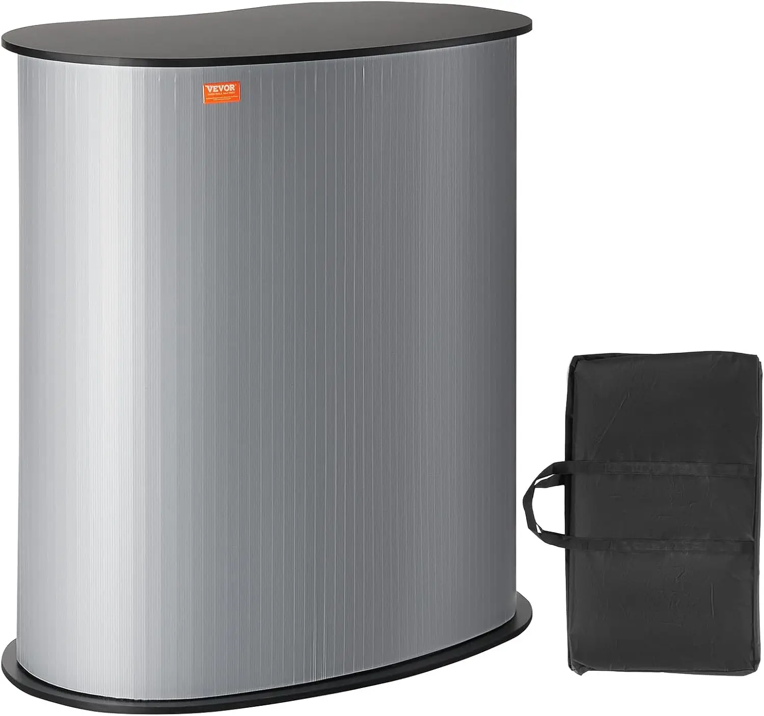 

Portable Tradeshow Podium Table, 35.43" x 19.29" x 37.01", Display Exhibition Counter Stand Booth Fair with Wall