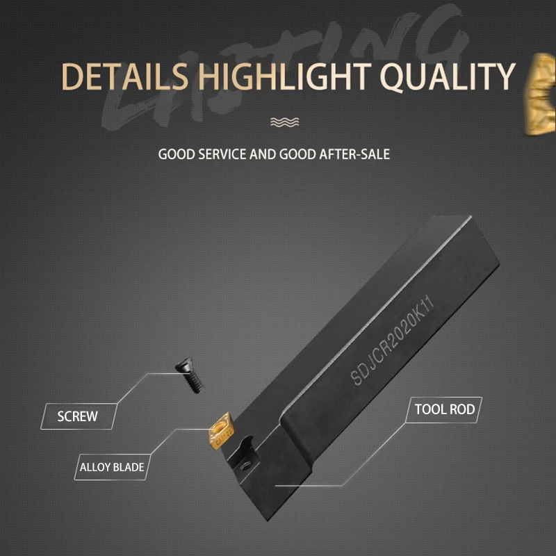 KaKarot External Turning Tool SDJCR/L SDJCR1212H11 SDJCL1212H11 SDJCR16 Tool Holder DCMT11 Carbide Insert Lathe Cutting Tool Set