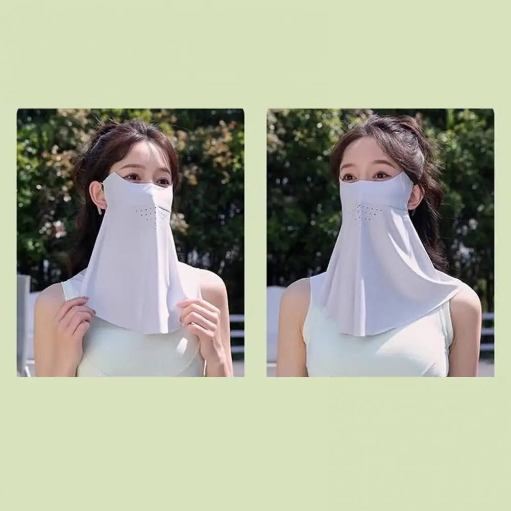 Sun Protection Face Mask Face Guard with Elastic Strap Ultra-wide Coverage Face Protector Double-layer Structure Uv Shield Upf