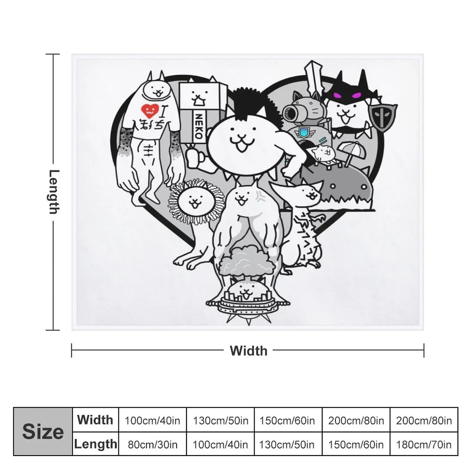 Battle Cats True Form Mural Throw Blanket Luxury Designer Decoratives Blankets