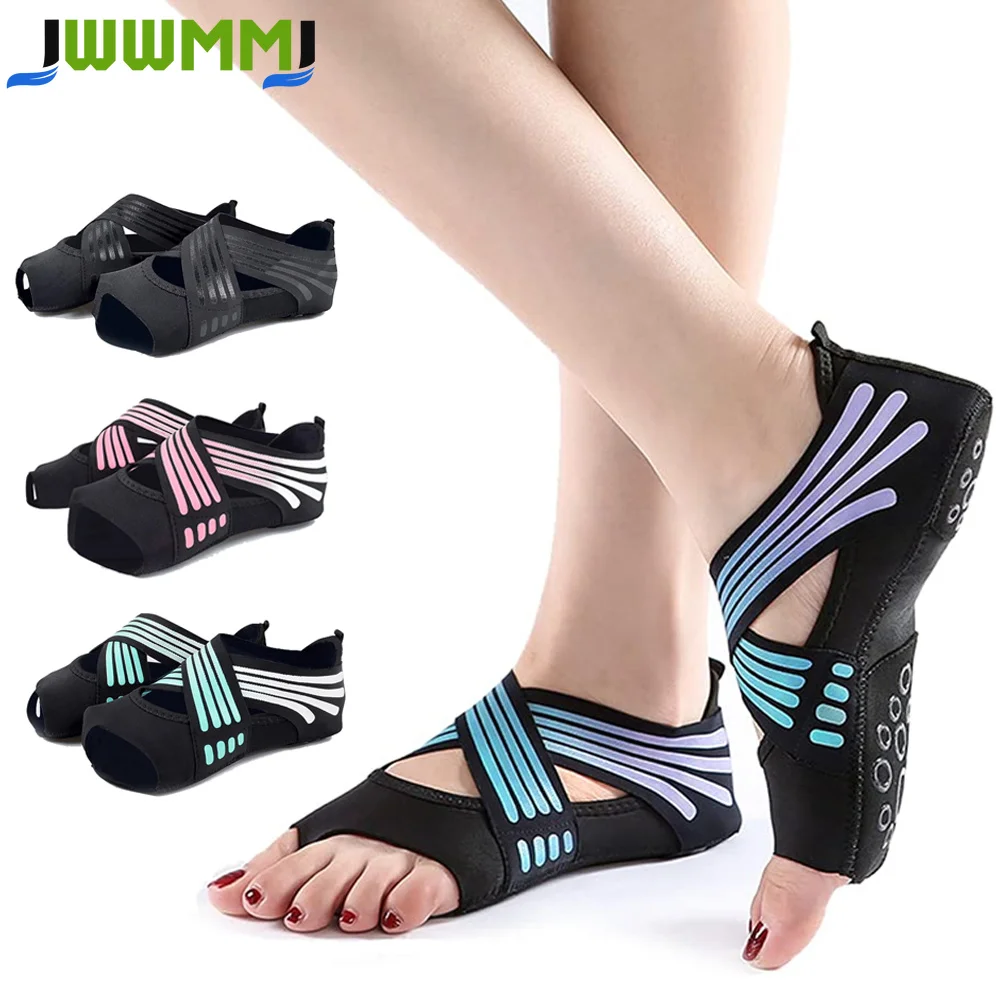 1Pair Non Slip Yoga Socks for Women, Women's Yoga Socks, Clasped Pilates Socks for Ballet Pilates Barre Dance Gym