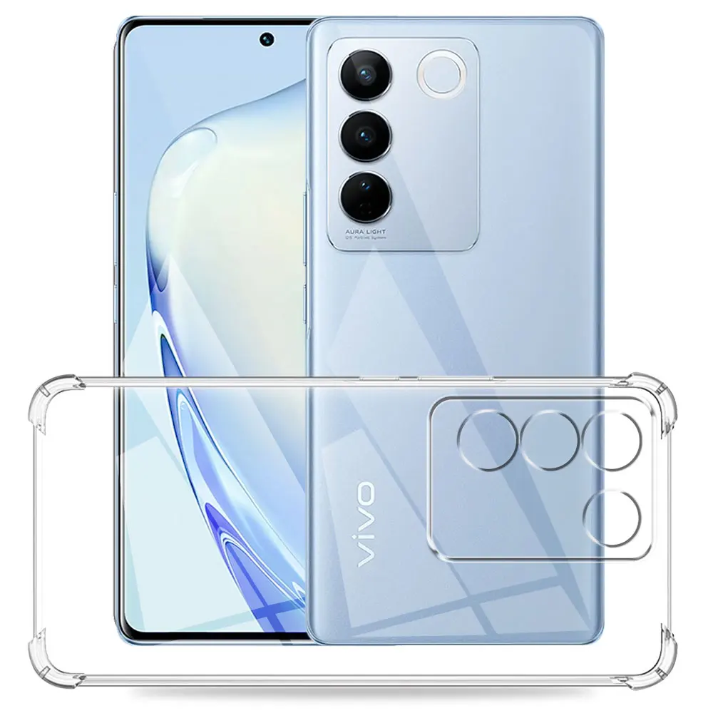 For Vivo V27 Pro Case TPU Soft Silicone Clear Protect Cover For Vivo V25E Phone Case For Vivo V25 Shockproof Clear Coque Funda