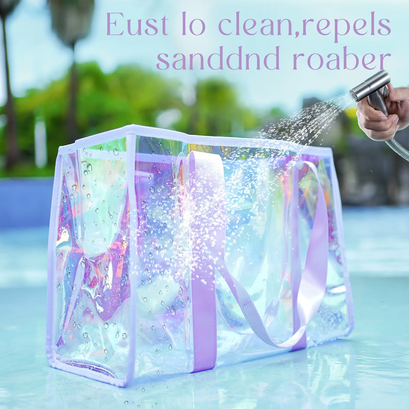 

Пляжная сумка Прозрачная многофункциональная переливающаяся пляжная сумка большой емкости для бассейна