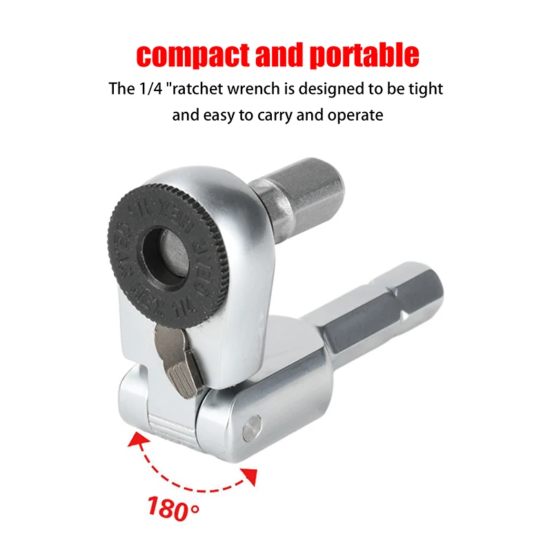 （Summer4）New Socket Torque Wrench Hand Tools 6.35mm Screwdriver Hexagonal Ratchet Wrench Toughbuilt Mechanic Manual Tools