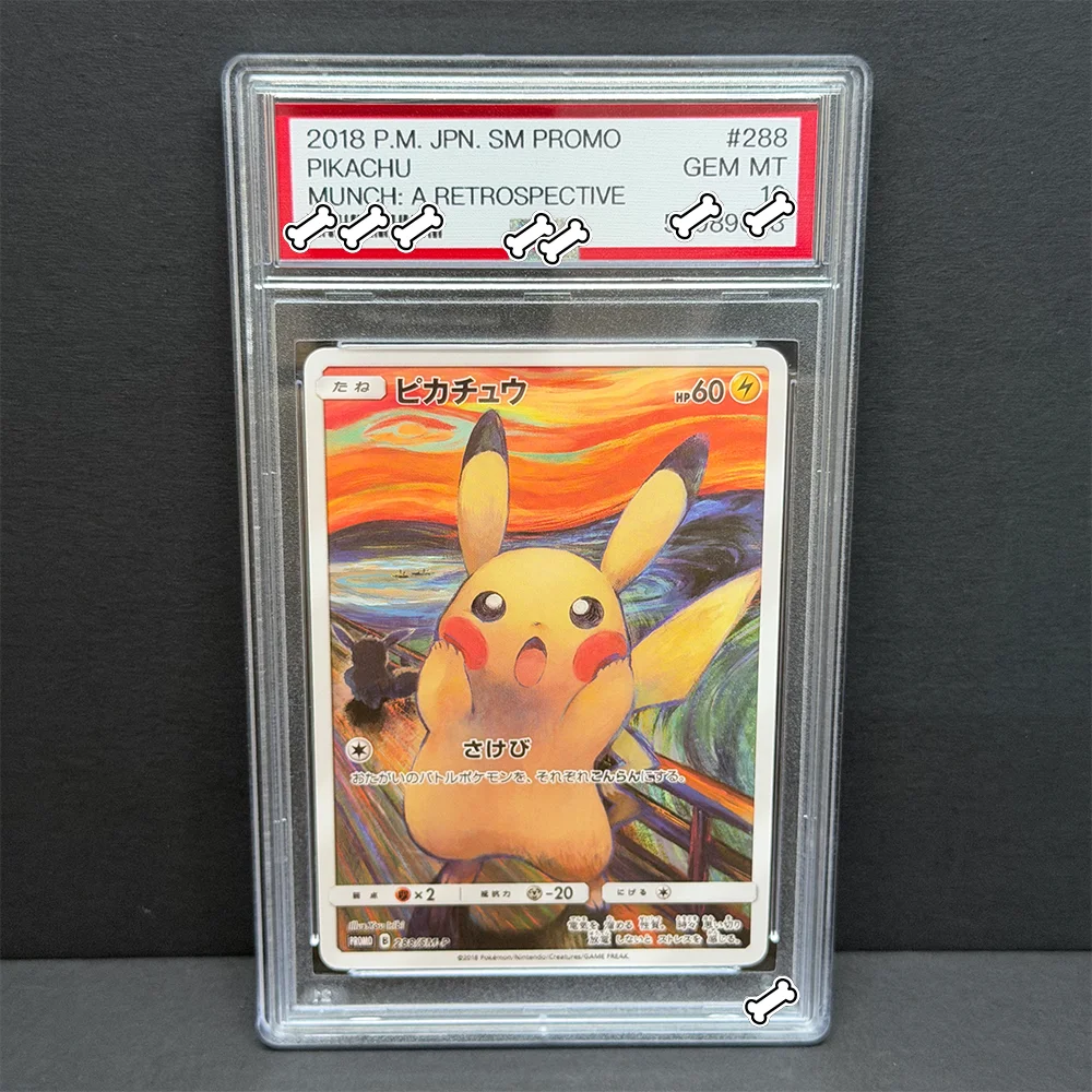 PTCG DIY 2018 P.M.JPN.SM PROMO PIKACHU GEM MT MUNCH:A RETROSPECTIVE GREY FELT HAT GOGH Game Card Gift Toy Dropshipping