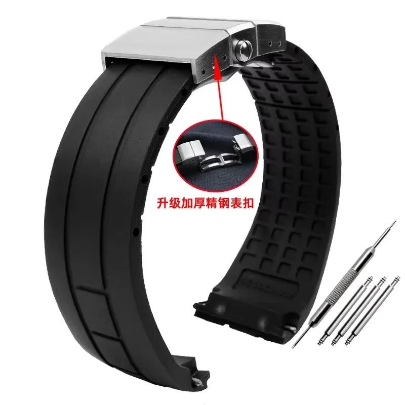 22mm 23mm Curved end watchband For Mido M005430A M005614A Waterproof rubber watchband for Citizen blue angel silicone strap