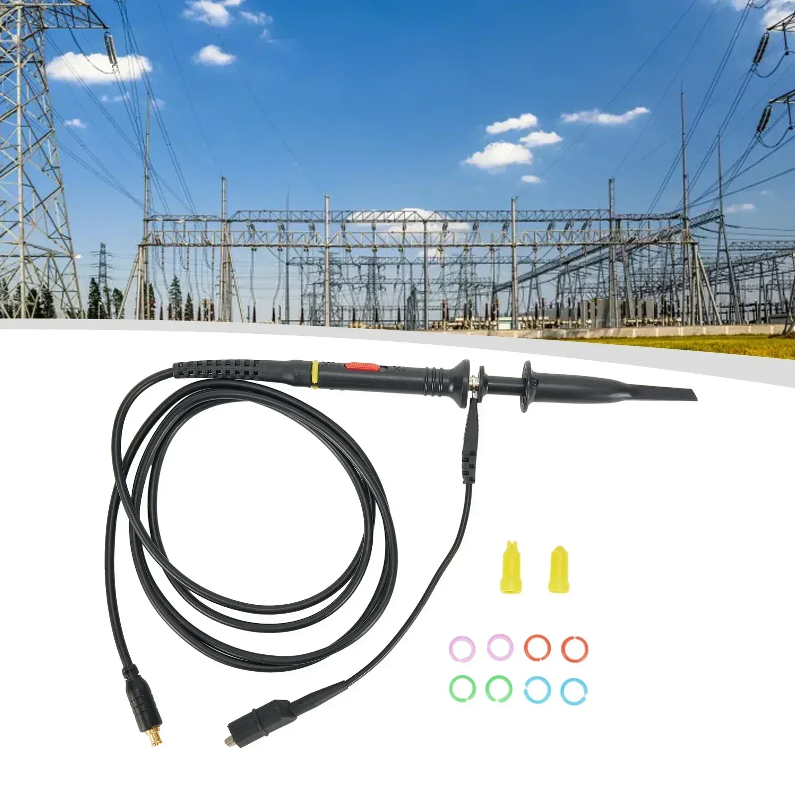 Alligator Clip Oscilloscope Probe For Portable Oscilloscope 1X 10X Marking Ring Probe Hook Rubber High-quality