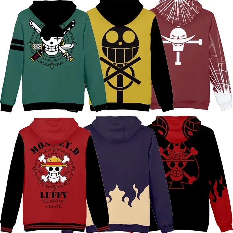 

New 2025 Anime cosplay costume clothing hoodie sweatshirt men Luffy coat hooded pullover mens boys winter long sleeves ★❤★