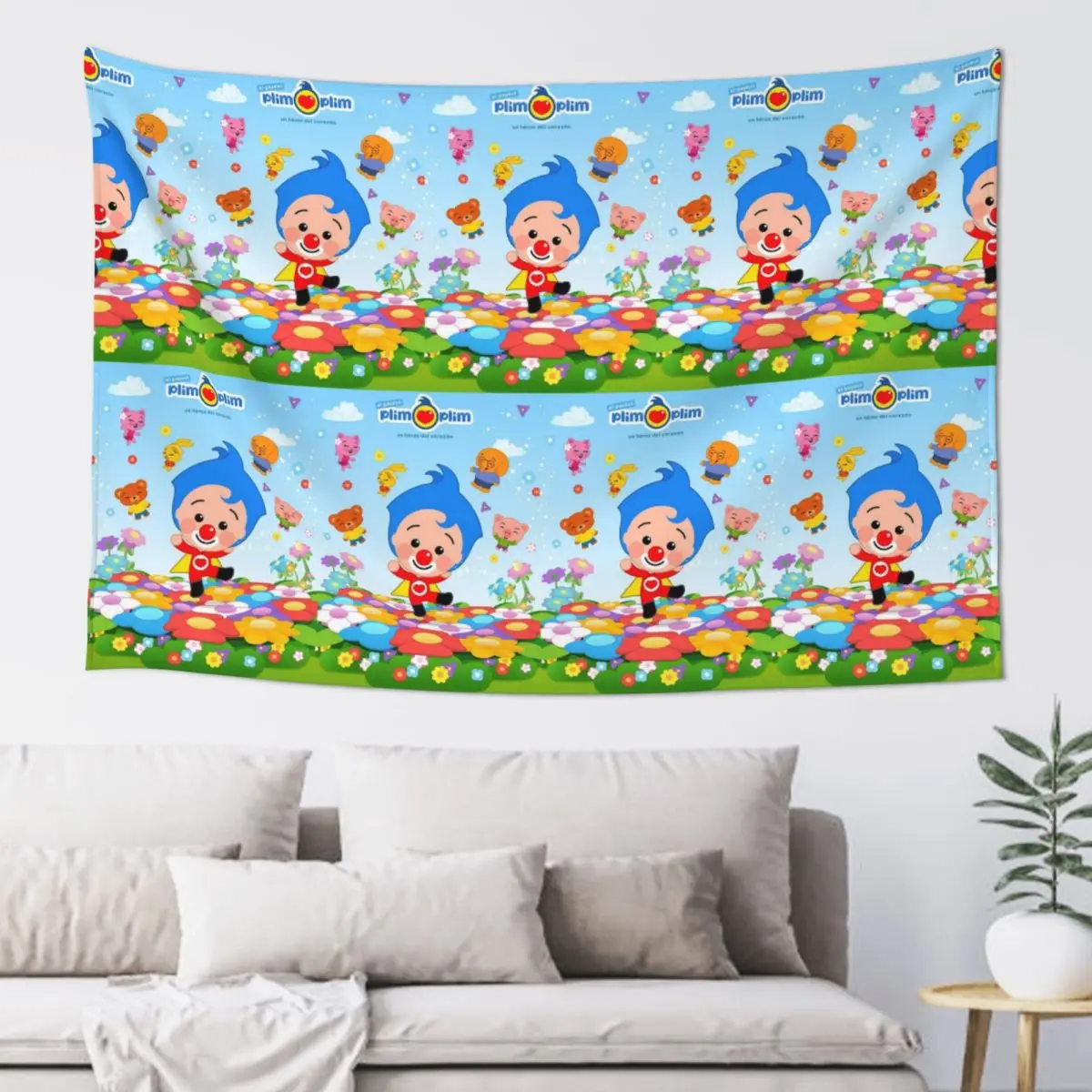 Clown Plims Tapestry Hippie Wall Hanging Aesthetic Home Decor Tapestries for Living Room Bedroom Dorm Room