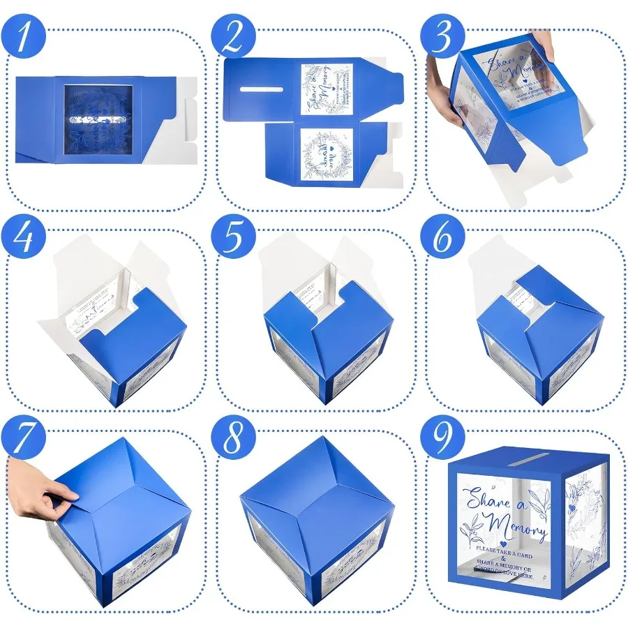 50 Stück Greenery Share a Memory Cards for Collections of Life Memory Guest Cards Box Ideas for Funeral Graduation Wedding Brida