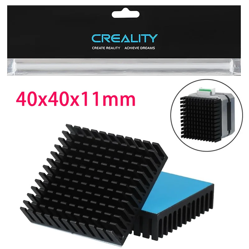

﻿ Алюминиевый радиатор CREALITY для охлаждения и отвода тепла, 40x40x11 мм, для шагового двигателя Nema17 42, деталь для 3D-принтера