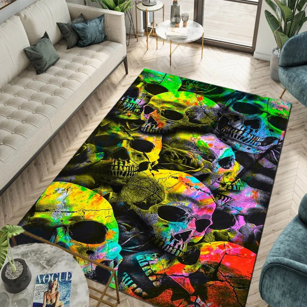 

3D Print Gothic Horror Skull Dead Carpet Living Room Bedroom Decorate Door Mat Area Rug Kids Rugs Non-slip Sofa