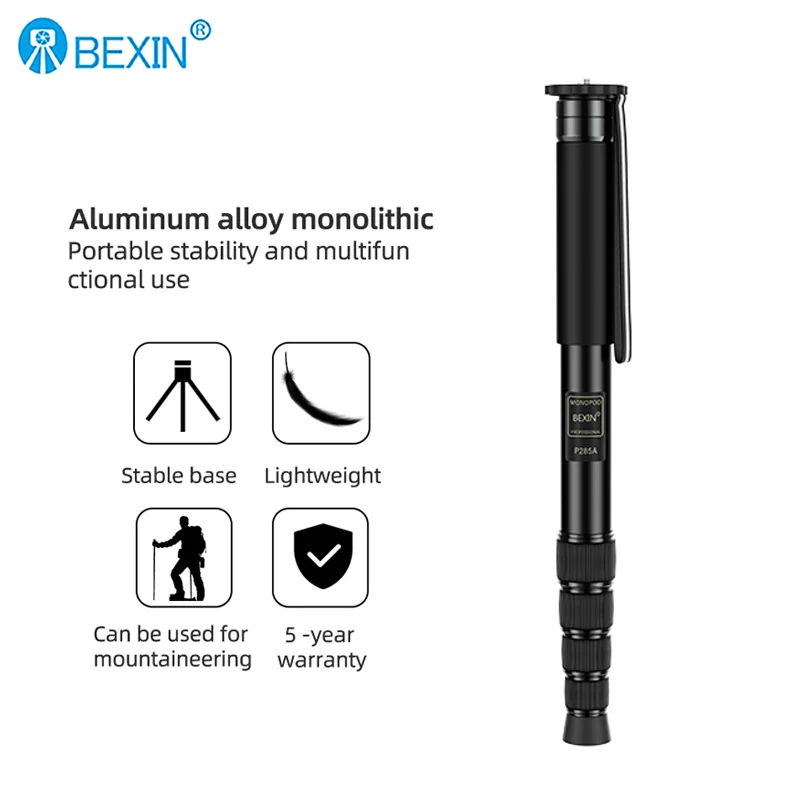 bexin-p-285a-ポータブル一脚屋外旅行一脚登山ポールブラケット-dslr-デジタルカメラビデオ写真スタンド用