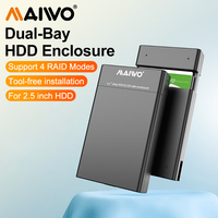 MAIWO 2.5 HDD SSD Case SATA to USB 3.0 Adapter Case HD External Hard Drive Enclosure for Disk HDD with 4 RAID Modes for PC Case