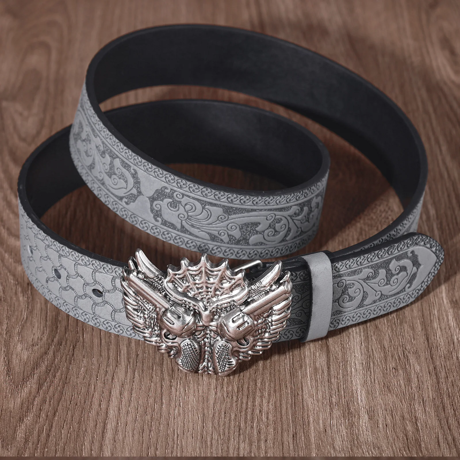 dragon-head-embossed-pattern-pu-waist-belt-stereoscopic-dragon-alloy-decor-vintage-scroll-relief-printing-elastic-anti-fading