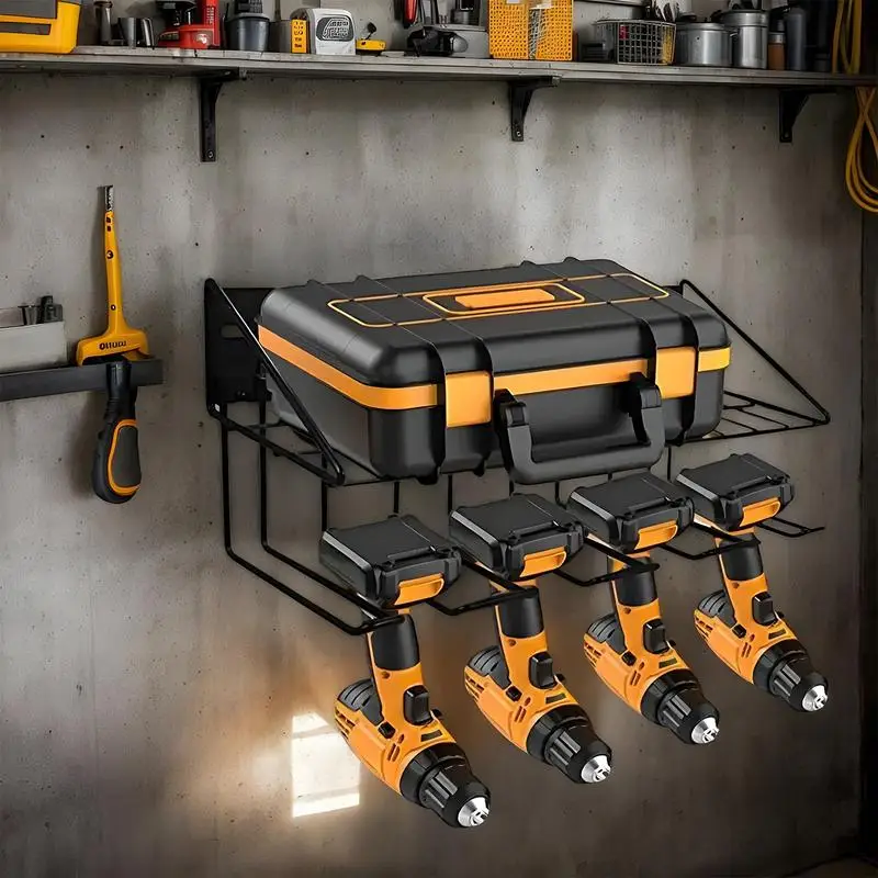 

Wall Mount Tool Organizer Tool Shelf Metal Wall Mount Hanger Storage Rack for Garage Home Shed Organization for Drills