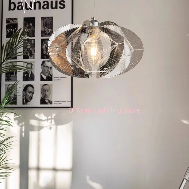 Silver Restaurant Pendant Light Nordic Danish Designer Minimalist Island Table and Bar Table Lamp Including ST64 Light Bulb