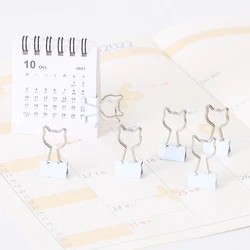 Lot de 10 trombones en métal en forme de chat de 19mm, accessoires pour livres, fournitures scolaires et de bureau de haute qualité