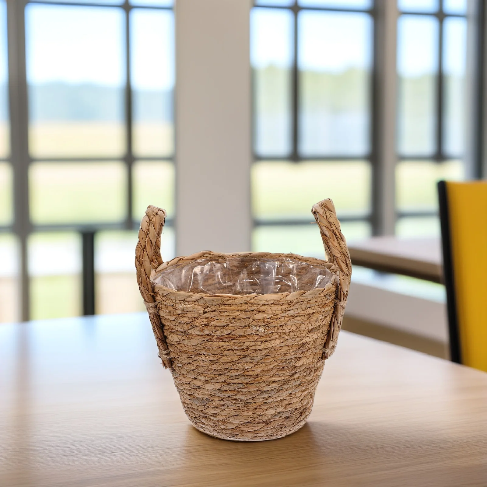 

1pc Retro Straw Flower Pot Wicker Planter Storage Basket Eco Friendly Seaweed Material Leak Proof for Indoor Plants Faux Flowers