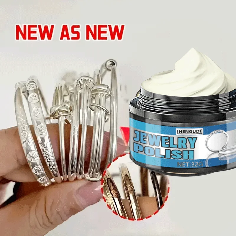 32G Jewelry Polish Cream for Silver Gold Platinum Copper - Watchband Ring Bracelet Musical Instruments Restorer Shine
