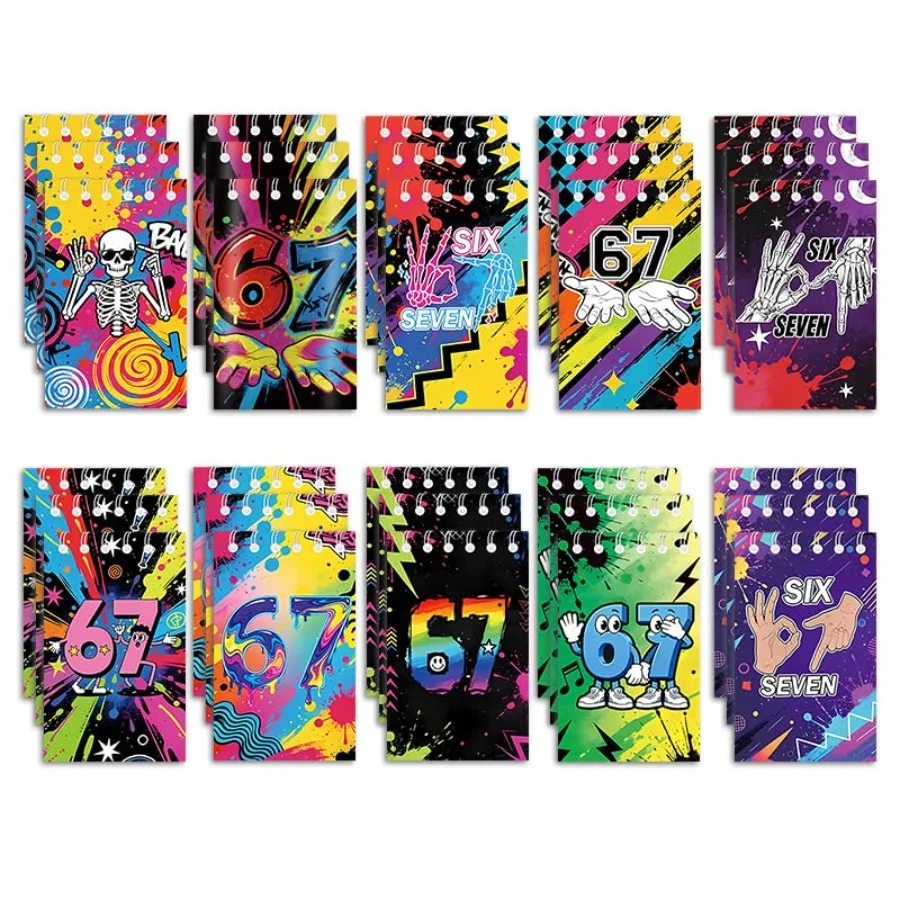 

20pcs 10 Styles 6 7 Birthday Theme Mini Notebooks Party Supplies Favors Goodie Bag Stuffers Colorful 6 7 Birthday Theme Journal