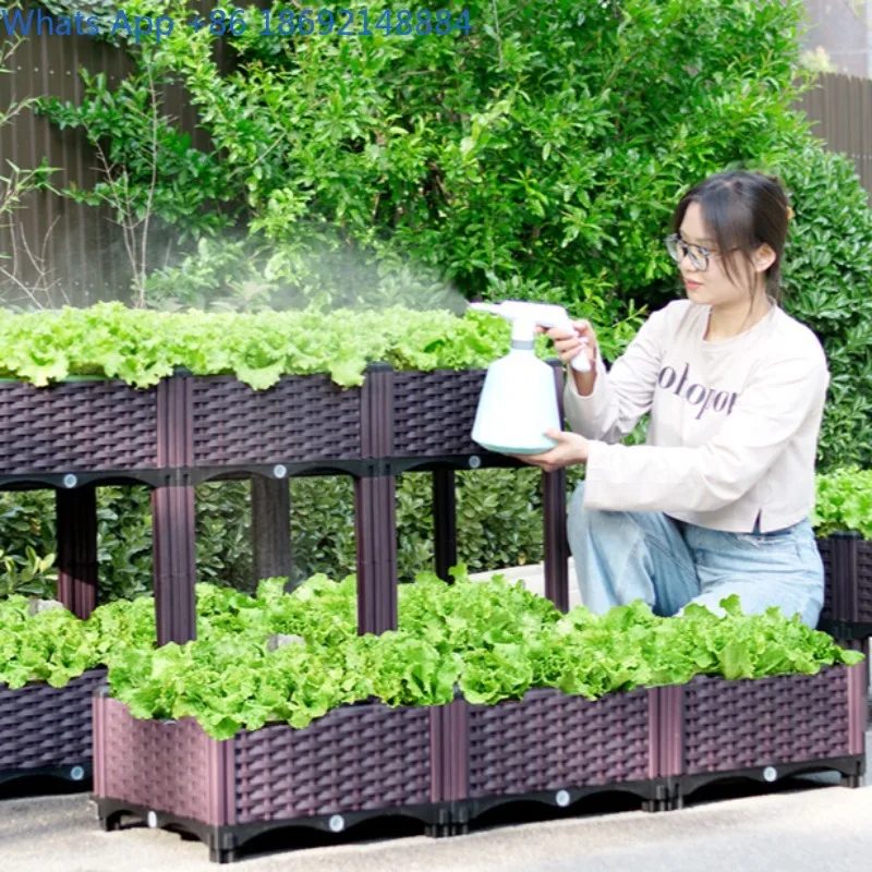 Special Balcony Vegetable Planting Box for Growing Vegetables, Outdoor Plastic Tall Large Planting Box, Flower Pot Box