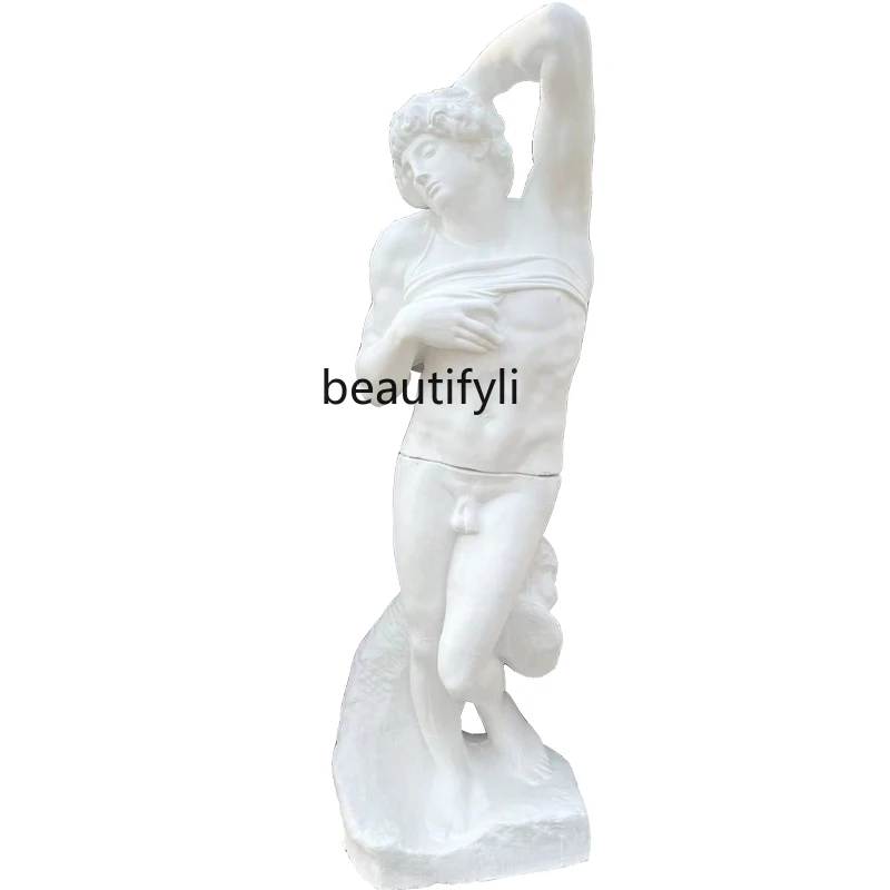 Modern Minimalist Struggling Slave Plaster Full Body Statue 2.2 M Decorative Sculpture living room decoration