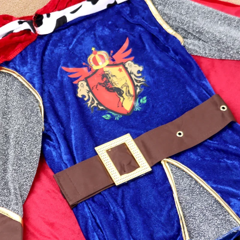 7 ชิ้นเด็กชายคิงเครื่องแต่งกายยุคกลางเจ้าชายคอสเพลย์ชุดเครื่องแต่งกายเด็กฮาโลวีนวันเกิดปาร์ตี้แฟนซีแต่งตัว