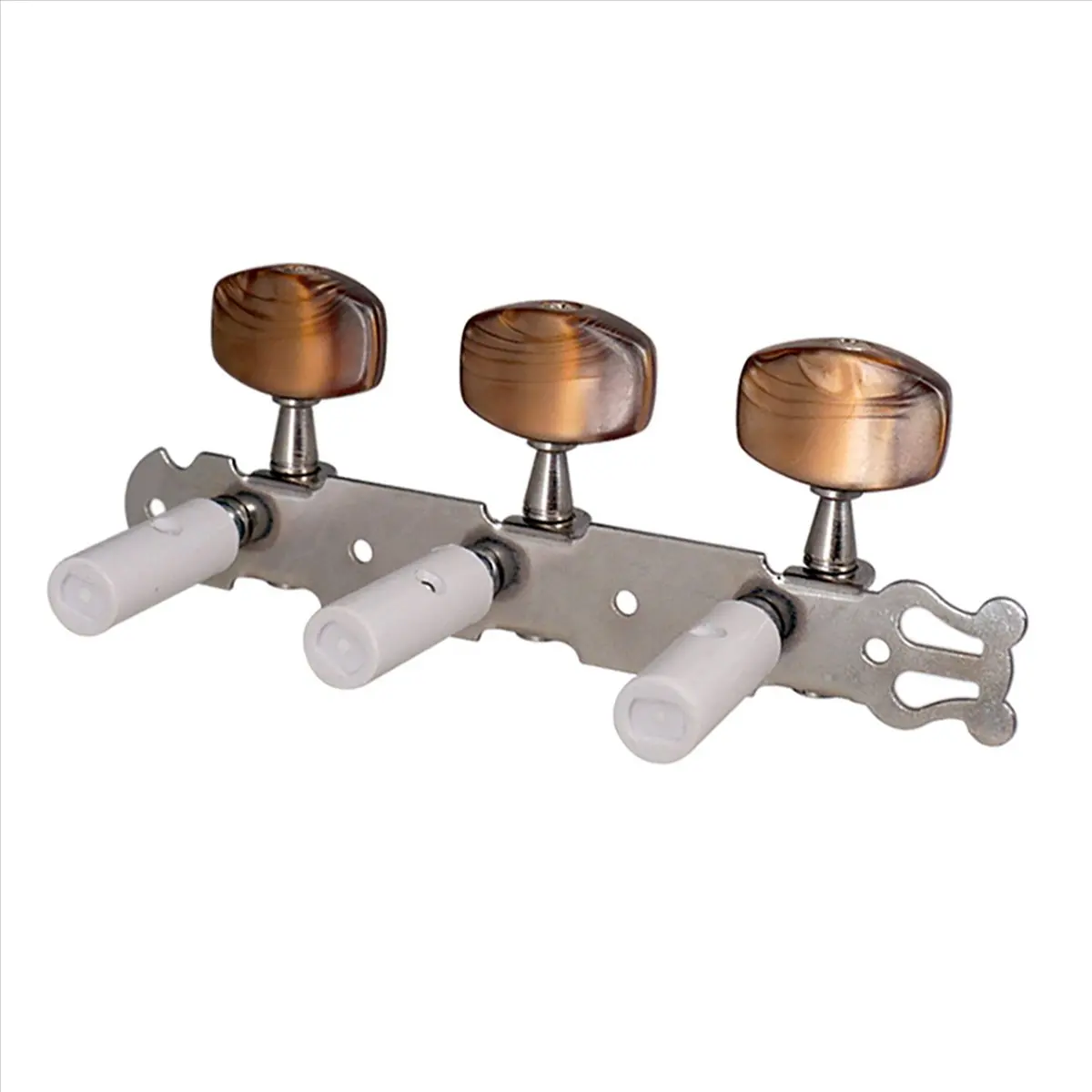 TUREBG 4Pcs 1:15 Classical Silver Guitar Tuner Tuning Machine Heads Keys Pegs for Guitar Parts
