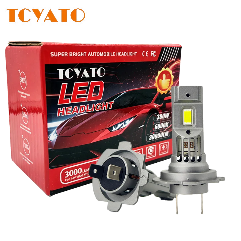 TCYATO automotive led 1:1 through-hole headlights, no-wiring high-brightness 6000K focused headlights 9005 9006