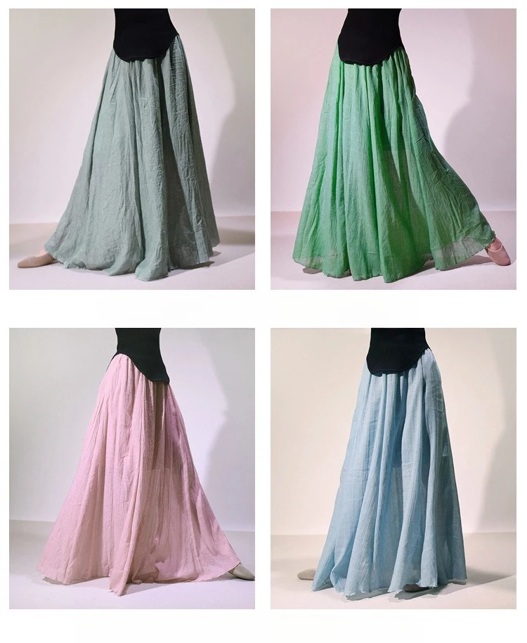 Women Summer Elegant A-Line Long Skirts High Waist Boho Cotton And Linen Maxi Skirts  Femme Streetwear Women Thin Skirt