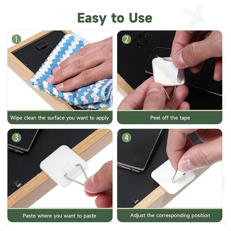 

-A90P 30 Pack Adhesive Picture Hanger Picture Hanging Hooks Without Nails Adhesive Wall Hangers Sticky Picture Hangers