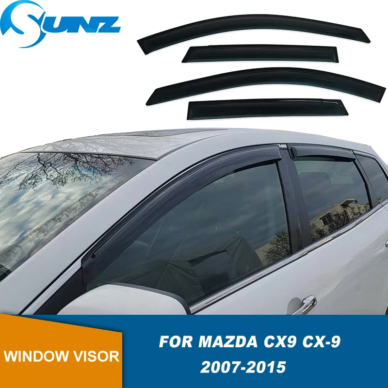 Window Visors For Mazda CX9 CX-9 2007 2008 2009 2010 2011 2012 2013 2014 2015 Rain Sun Guard Vent Wind Deflector Weathershield