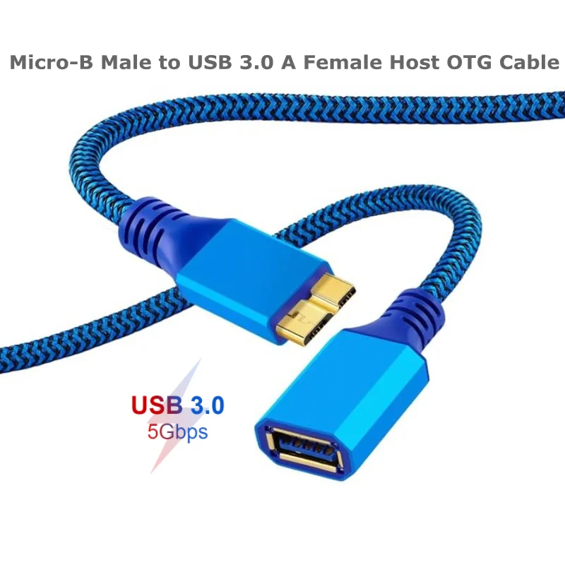 USB 3.0 Micro-B Male to USB 3.0 A Female Host OTG Cable Adapter With this OTG cable, connect USB flash drives, U-disk, keyboards