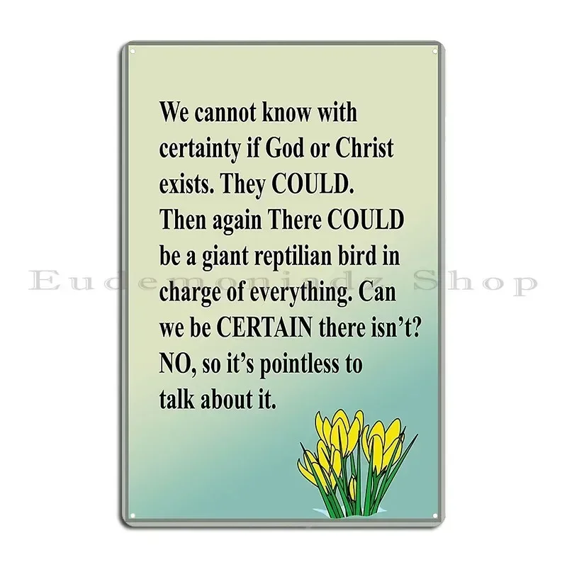 Agnostics Code Metal Signs Garage Wall Decor Classic Printed Wall Plaque Tin Sign Poster