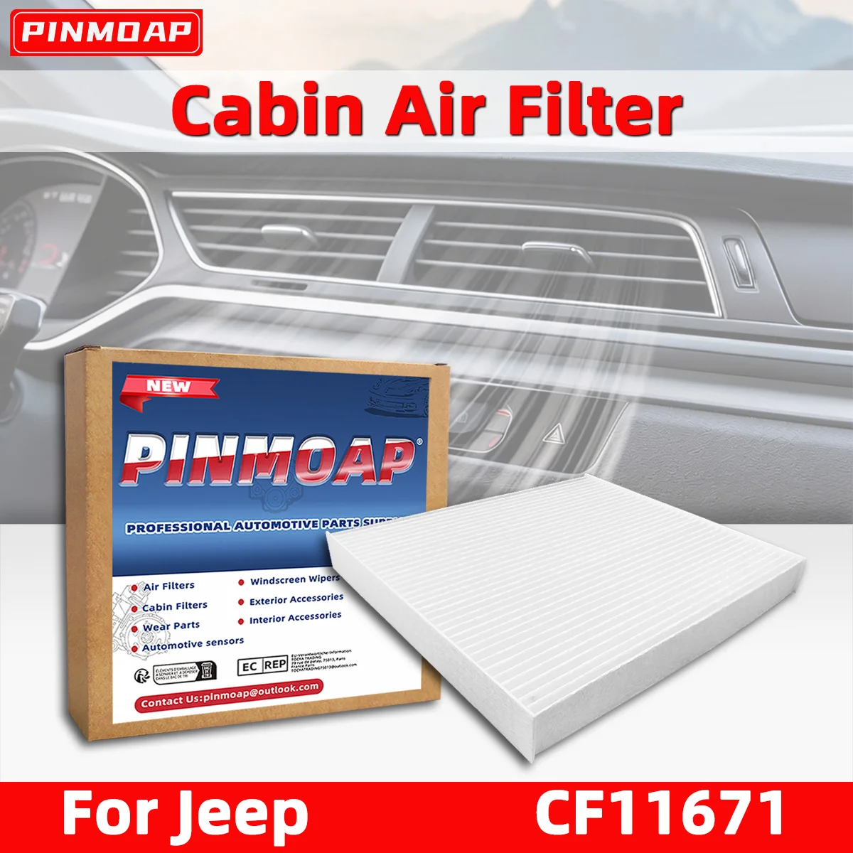 PINMOAP 1/2/5 Stück Auto-Filterkartuschen sind geeignet für Jeep Wagoneer Mazada 6 CX-7 RAM Innenraumfilter EG21-61-P11 68318365AA