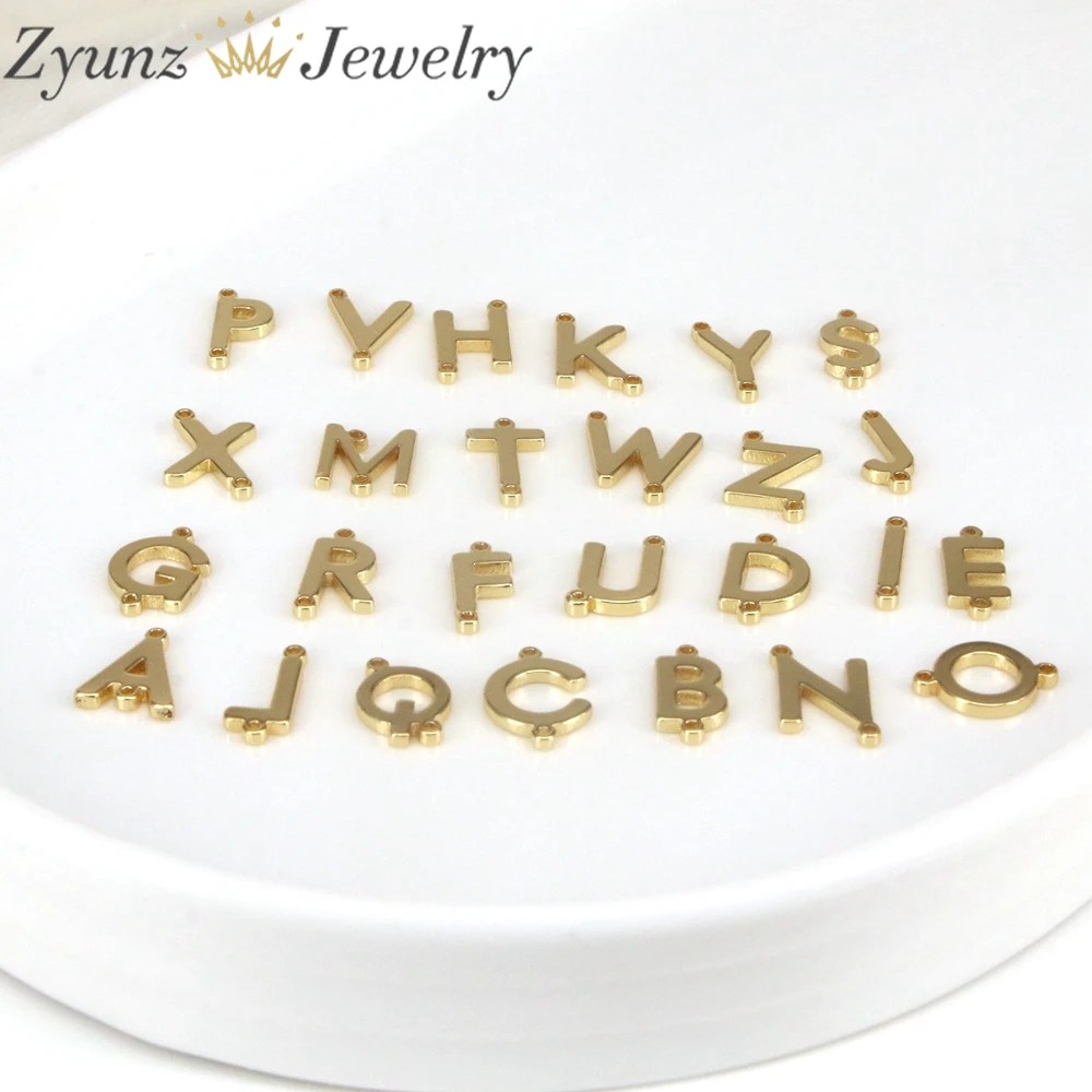 26PCS, Gold color 26 letter connector for DIY Bracelet Jewelry making accessories Supplies wholesale