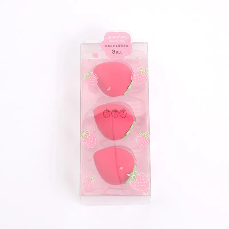 3pcs Set Fruit Makeup Puff Sponge Cosmetic Blending Face Powder Foundation Soft Sponge Beauty Applicator