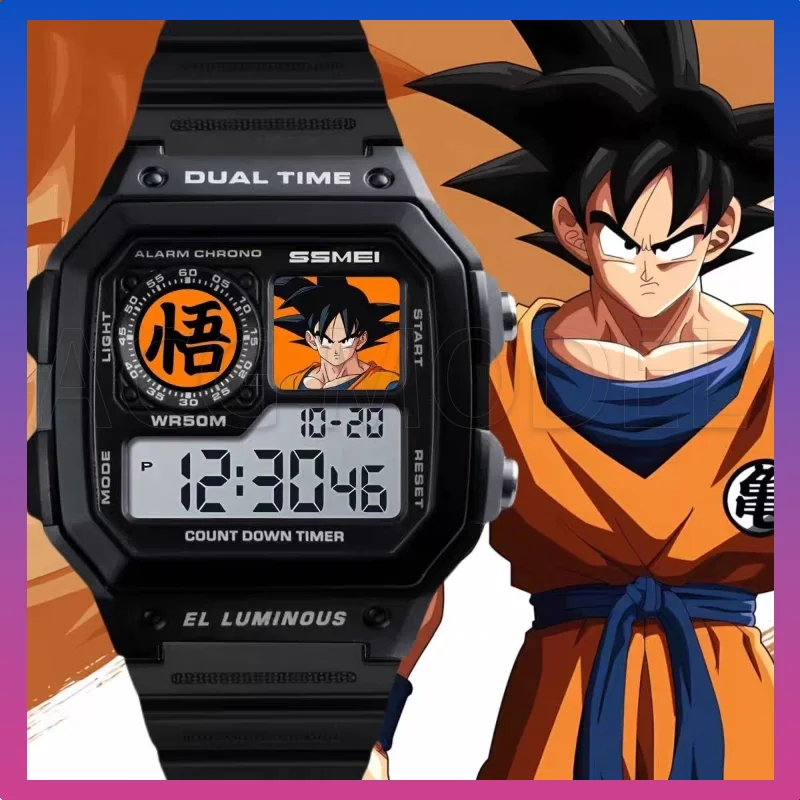 

Dragon Ball Son Goku Men Sports Watches Anime Digital Watches Multifunction Waterproof Wristwatch Silicone Electronic Clock Gift