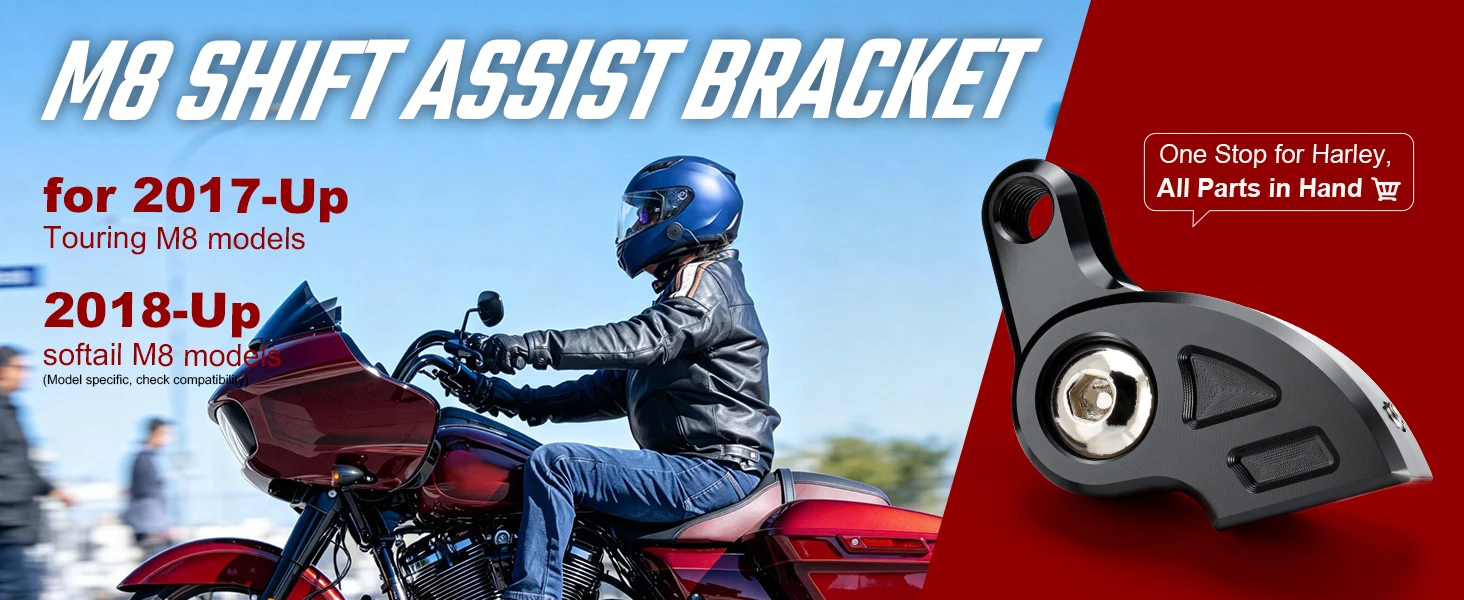 M8 Schalt-Neutral-Assistenzhalterung für Harley M8 Motor 2017-Up Touring und 2018-Up Softail – Detail 1
